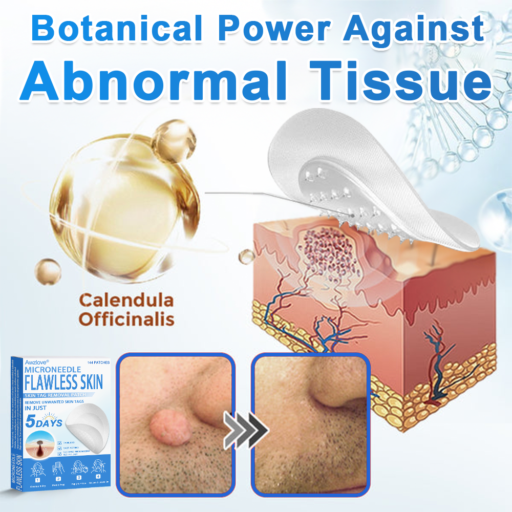📌 Awzlove® 2-in-1 Microneedle & Hydrocolloid Patch | Raised Moles,Acne, Flat Warts & Skin Tags Remover | Improves Wrinkles, Scars & Blemishes | Invisible Star Pimple Patches for Face & Body |🎁🎁
