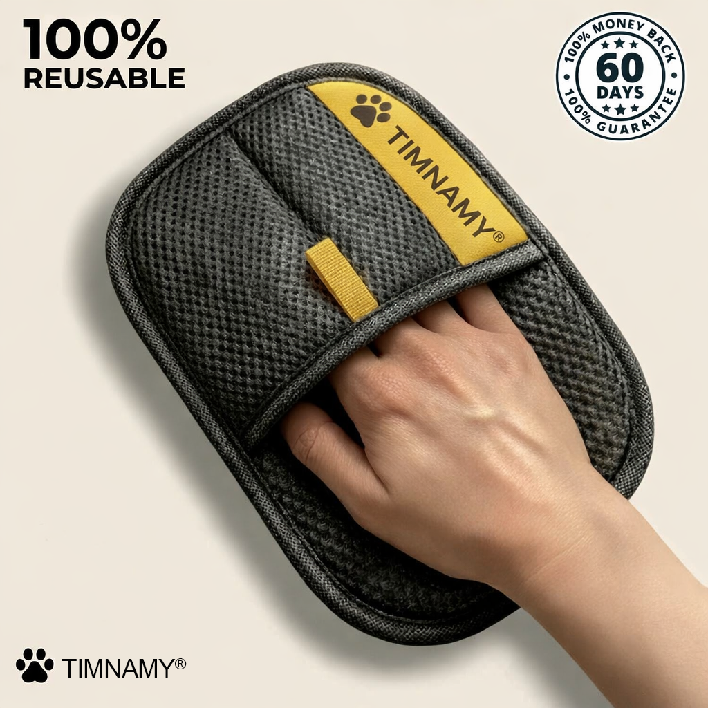 TIMNAMY® Electrostatic Pet Hair Removal Glove – Lifts Embedded Fur in Seconds,🚨 Reusable & Washable, Works on Sofas, Clothes & Cars💜