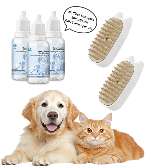 🔥Last Day Promotion 49% OFF🔥TIMNAMY® Spray defur comb with No-Rinse shampoo for Pet Bathing