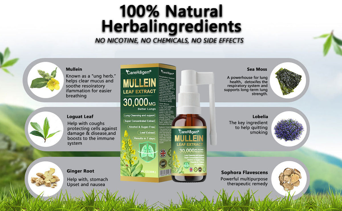 𝗢𝗳𝗳𝗶𝗰𝗶𝗮𝗹 𝗦𝘁𝗼𝗿𝗲: CareRegen® 𝗢𝗿𝗴𝗮𝗻𝗶𝗰 𝗟𝘂𝗻𝗴 𝗖𝗹𝗲𝗮𝗻𝘀𝗶𝗻𝗴 𝗠𝘂𝗹𝗹𝗲𝗶𝗻 𝗟𝗲𝗮𝗳 𝗘𝘅𝘁𝗿𝗮𝗰𝘁 𝗜𝗻𝗵𝗮𝗹𝗲 𝐂𝐥𝐢𝐧𝐢𝐜𝐚𝐥𝐥𝐲 𝐩𝐫𝐨𝐯𝐞𝐧, 𝐡𝐢𝐠𝐡𝐥𝐲 𝐜𝐨𝐧𝐜𝐞𝐧𝐭𝐫𝐚𝐭𝐞𝐝 𝐟𝐨𝐫𝐦𝐮𝐥𝐚 𝐭𝐡𝐚𝐭 𝐫𝐞𝐥𝐢𝐞𝐯𝐞𝐬 𝐜𝐨𝐮𝐠𝐡, 𝐩𝐡𝐥𝐞𝐠𝐦, 𝐚𝐬𝐭𝐡𝐦𝐚 & 𝐂𝐎𝐏𝐃 — 𝐛𝐫𝐞𝐚𝐭𝐡𝐞 𝐞𝐚𝐬𝐢𝐞𝐫, 𝐟𝐚𝐬𝐭𝐞𝐫. 🎁